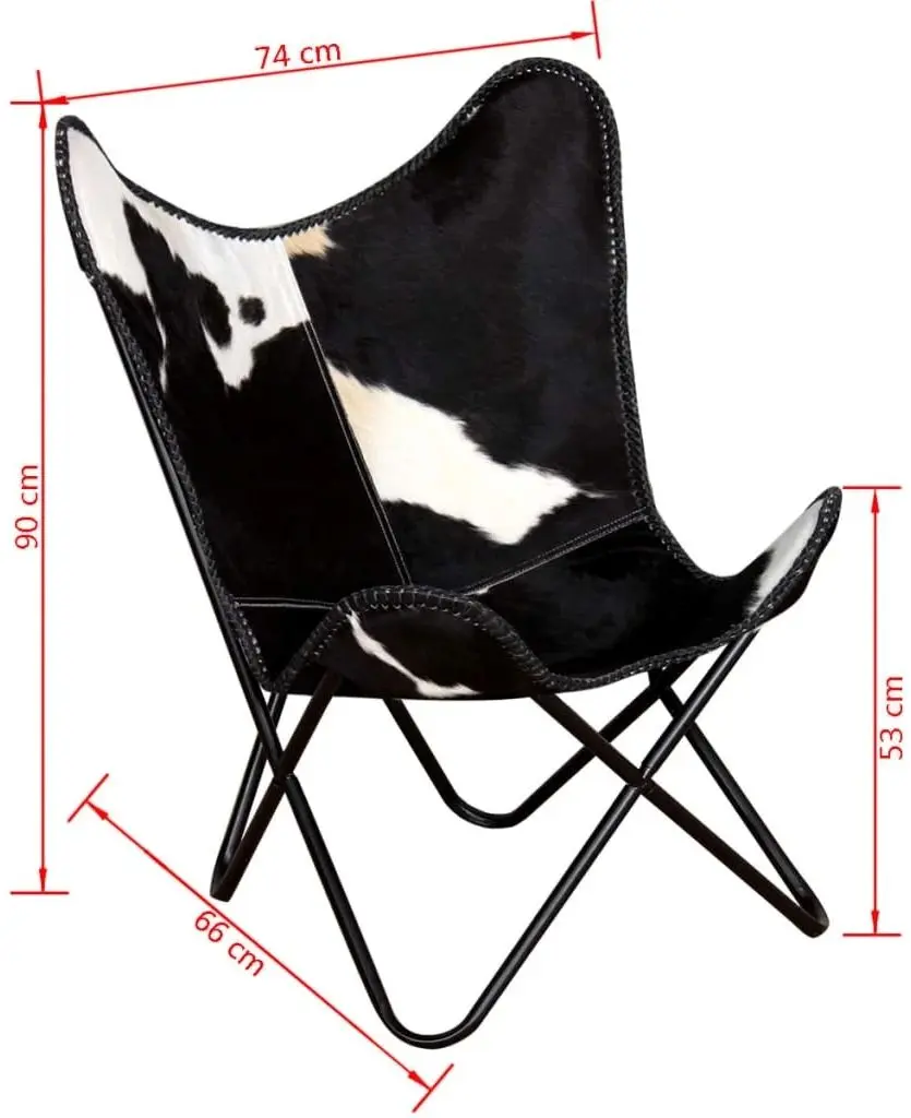 Fotoliu VidaXL Butterfly 243729 (Black/White)