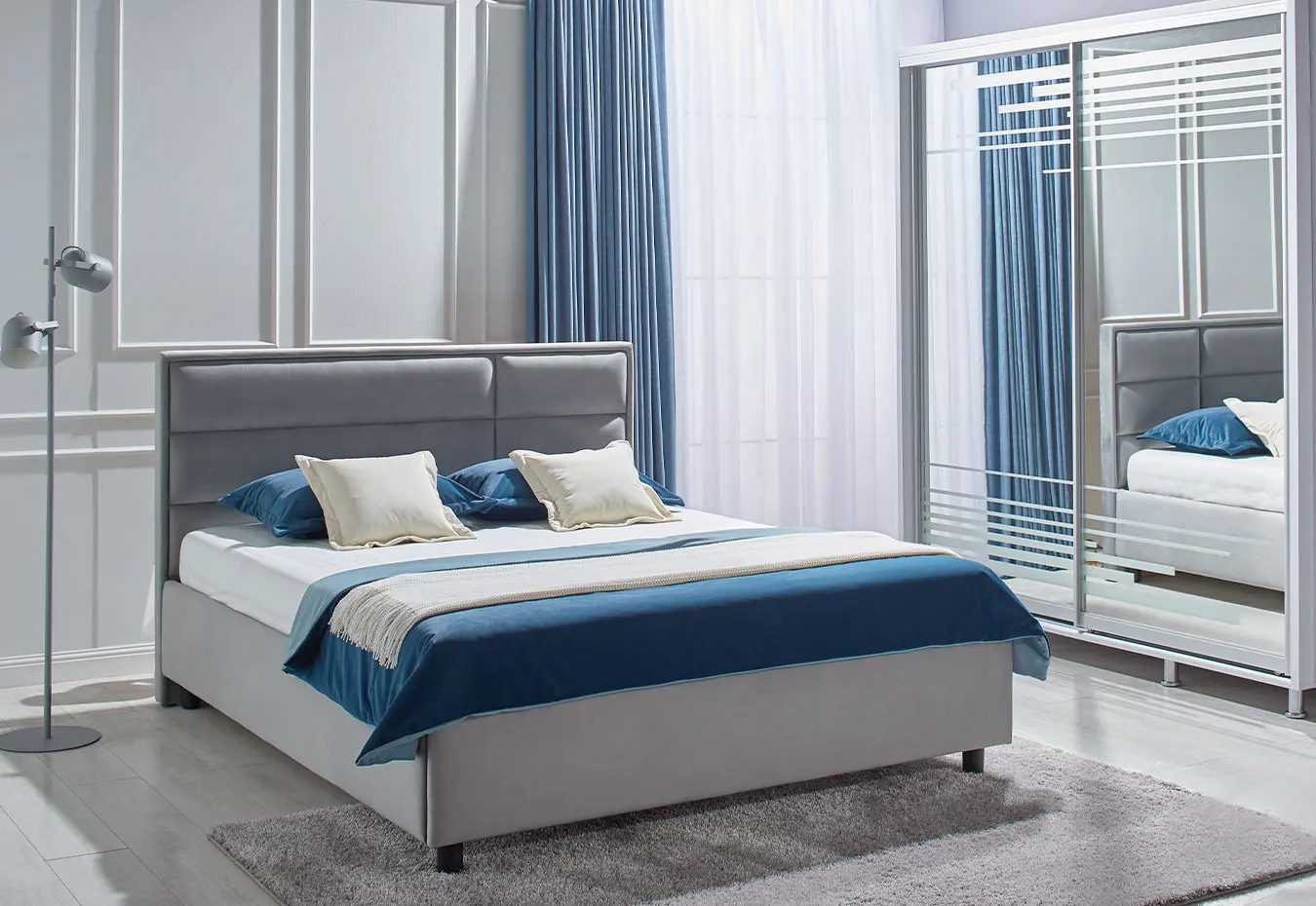 Кровать с матрасом Ambianta Amigo Gri + Saltconfort Classic Ortopedic 160х200/20