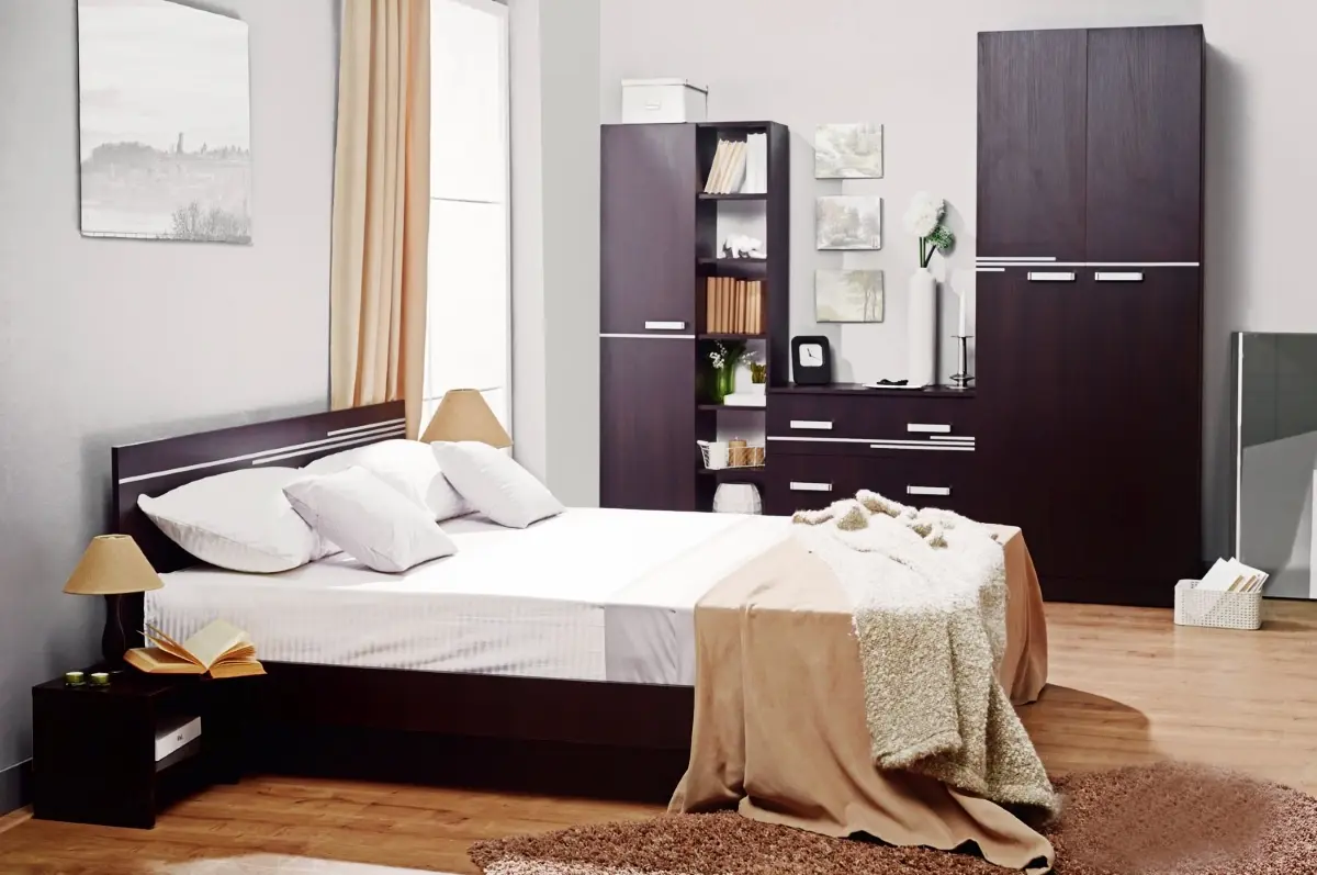 Pat cu saltea Ambianta Bravo Sonoma Inchis + Saltconfort Classic Ortopedic 160х200/20