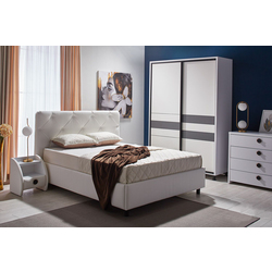 Pat cu saltea Ambianta Cristal Alb + Saltconfort Classic Ortopedic 140х200/20 Thumb