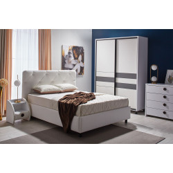 Pat cu saltea Ambianta Cristal + Lux Ortopedic 180х200 (White) Thumb