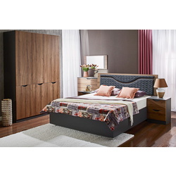 Pat cu saltea Ambianta Happy Nuc/Grafit + Saltconfort Classic Ortopedic 160х200/20 Thumb