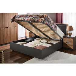 Pat cu saltea Ambianta Happy Nuc/Grafit + Saltconfort Classic Ortopedic 160х200/20 Thumb