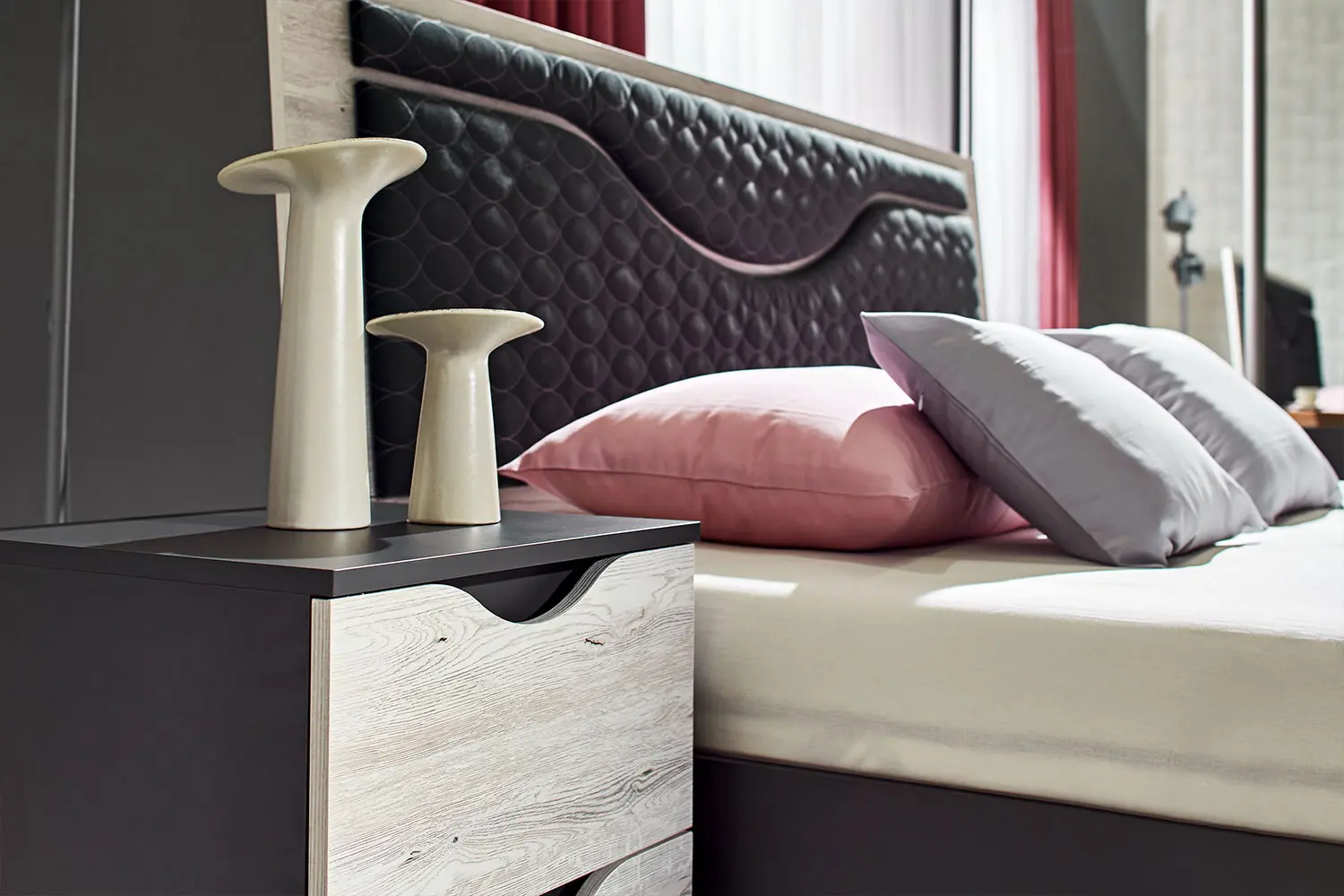 Pat cu saltea Ambianta Happy Samoa Alb/Grafit + Saltconfort Classic Ortopedic 160х200/20