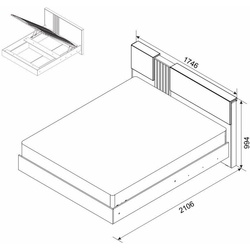 Pat cu saltea Ambianta Malta baza lamele Cremona/Grafit + Saltconfort Classic Ortopedic 160х200/20 Thumb