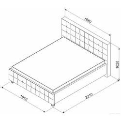 Pat cu saltea Ambianta Rio + Lux Ortopedic 180х200 (Beige) Thumb