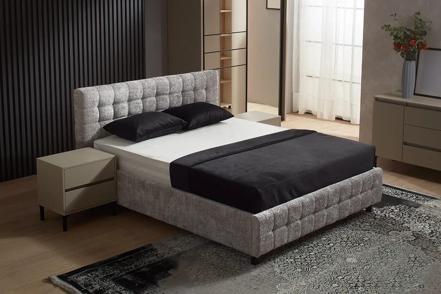 Pat cu saltea Ambianta Rio + Lux Ortopedic 180х200 (Light Grey) - 2