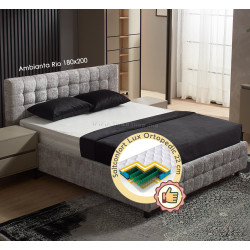 Pat cu saltea Ambianta Rio + Lux Ortopedic 180х200 (Light Grey)
