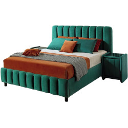 Pat cu noptiere si saltea Ambianta Fancy + Lux Ortopedic 180х200 (Green) Thumb