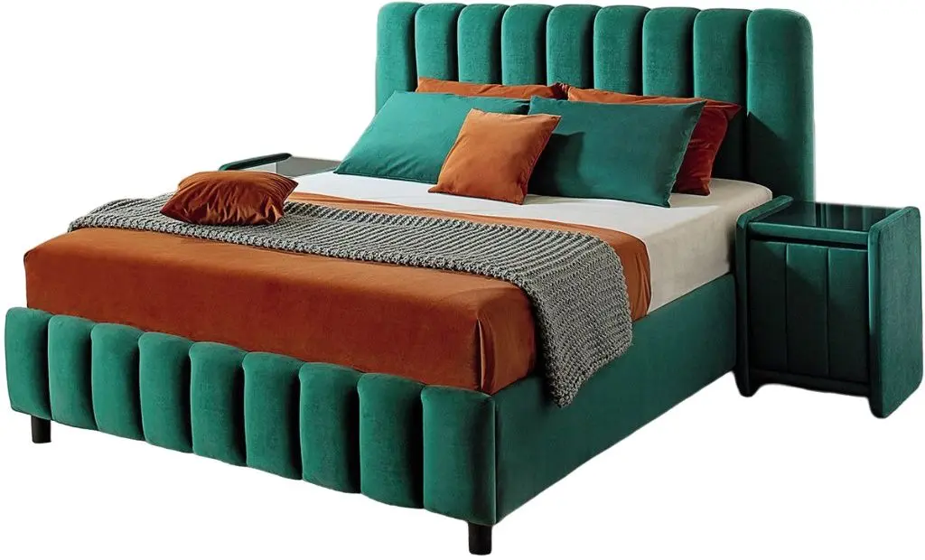 Pat cu noptiere si saltea Ambianta Fancy + Lux Ortopedic 180х200 (Green) - 2