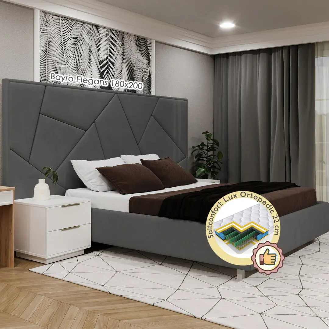 Кровать с матрасом Bayro Elegans JES19 Cat-I + Lux Ortopedic 180х200