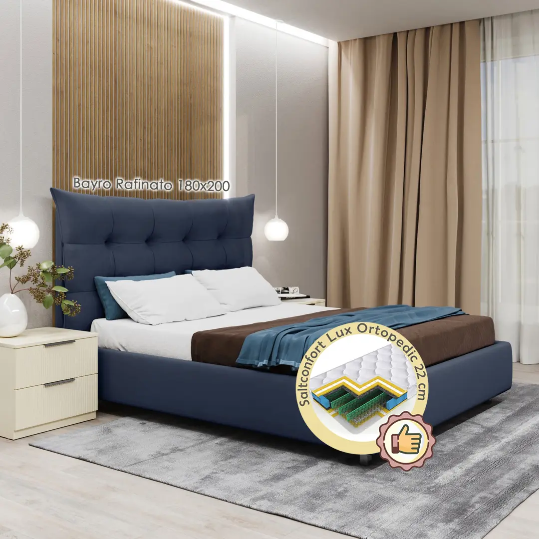 Кровать с матрасом Bayro Rafinato Catania Cat-III + Lux Ortopedic 180х200