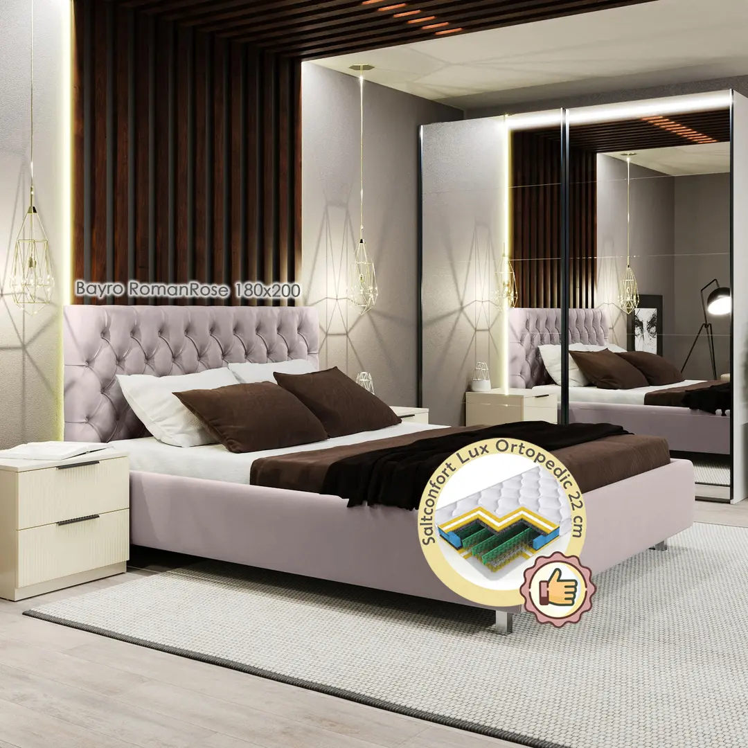 Кровать с матрасом Bayro RomanRose Catania Cat-III + Lux Ortopedic 180х200