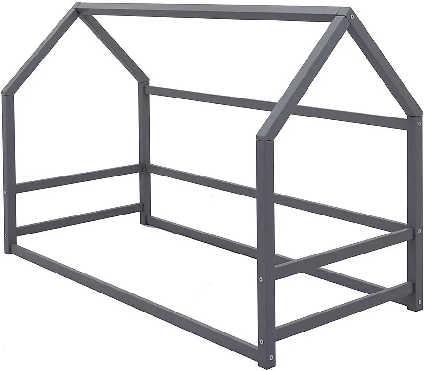 Кровать-домик с матрасом Бельмарко Montessori Svogen Graphite + Saltconfort Spuma 70х160/15