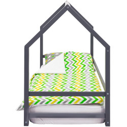 Кровать-домик с матрасом Бельмарко Montessori Svogen Graphite + Saltconfort Spuma 70х160/15 Thumb