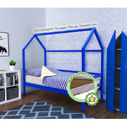 Pat casuta cu saltea Бельмарко Svogen Blue + MyKids Confort II 70x160/15