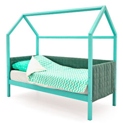 Pat casuta cu saltea Бельмарко Svogen tapitat Mint + Saltconfort Spuma 70х160/15 Thumb