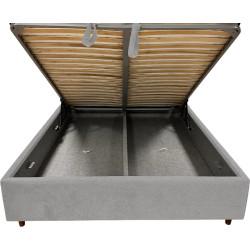 Pat cu saltea Charmbed Confort Adaline Modern Glow 15 Light Grey/Walnut + Saltconfort Classic Ortopedic 140х200/20 Thumb