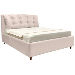 Pat cu saltea Charmbed Confort Adaline Modern Velluto 02 Beige/Walnut + Saltconfort Classic Ortopedic 140х200/20 Thumb