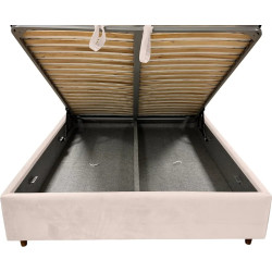 Pat cu saltea Charmbed Confort Adaline Modern Velluto 02 Beige/Walnut + Saltconfort Classic Ortopedic 140х200/20 Thumb