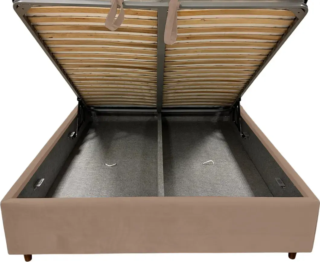 Pat cu saltea Charmbed Confort Adaline Modern Velluto 03 Mika/Walnut + Saltconfort Classic Ortopedic 160х200/20