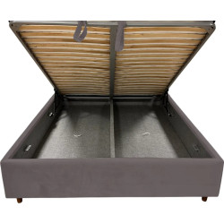 Кровать с матрасом Charmbed Confort Adaline Modern Velluto 16 Grey/Walnut + Saltconfort Classic Ortopedic 140х200/20 Thumb