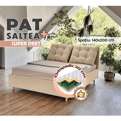 Кровать с матрасом Charmbed Confort Adele London 02 Milk Coffe + Saltconfort Classic Ortopedic 140х200/20 Thumb