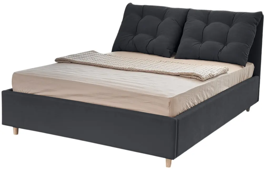 Кровать с матрасом Charmbed Confort Adele London 16 Dark Grey + Saltconfort Classic Ortopedic 140х200/20