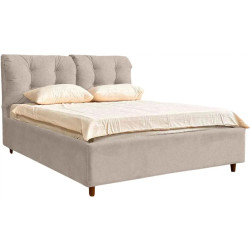 Pat cu saltea Charmbed Confort Adele Modern Glow 03 Fossil/Walnut + Saltconfort Classic Ortopedic 160х200/20 Thumb