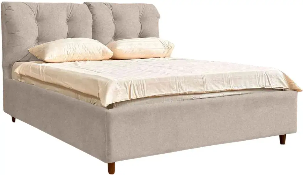 Pat cu saltea Charmbed Confort Adele Modern Glow 03 Fossil/Walnut + Saltconfort Classic Ortopedic 160х200/20