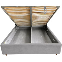 Pat cu saltea Charmbed Confort Adele Modern Glow 15 Light Grey/Walnut + Saltconfort Classic Ortopedic 140х200/20 Thumb