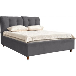 Pat cu saltea Charmbed Confort Adele Modern Glow 19 Anthracite/Walnut + Saltconfort Classic Ortopedic 140х200/20 Thumb