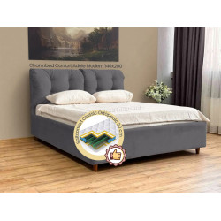 Pat cu saltea Charmbed Confort Adele Modern Glow 19 Anthracite/Walnut + Saltconfort Classic Ortopedic 140х200/20