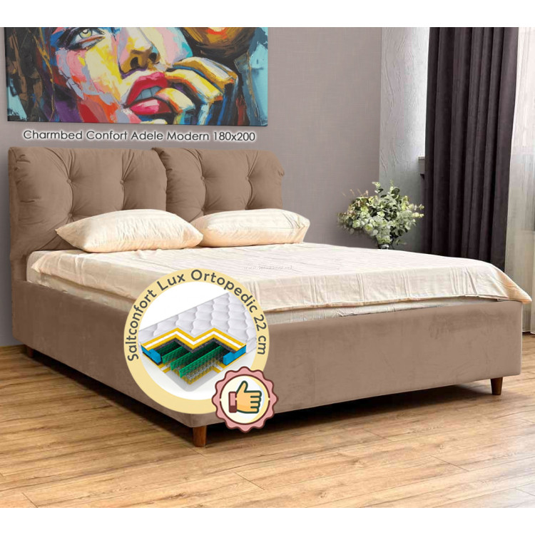 Кровать с матрасом Charmbed Confort Adele Modern + Lux Ortopedic 180х200 (Mika)