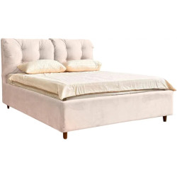 Pat cu saltea Charmbed Confort Adele Modern Velluto 02 Beige/Walnut + Saltconfort Classic Ortopedic 160х200/20 Thumb