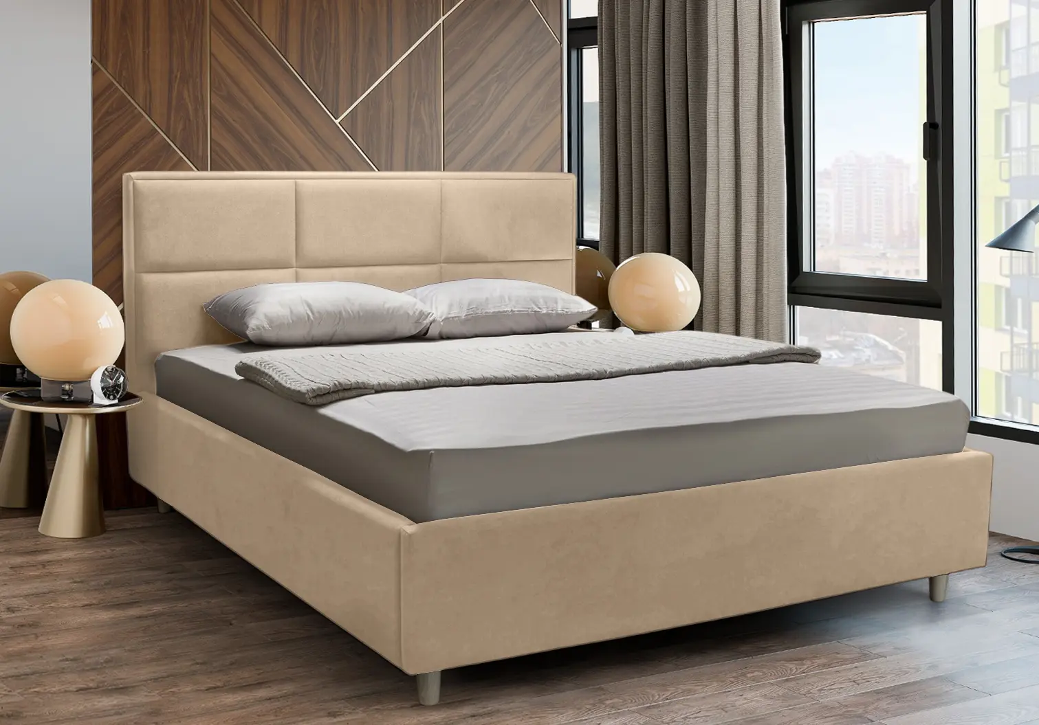 Кровать с матрасом Charmbed Confort Arcadia London 02 Milk Coffee + Saltconfort Classic Ortopedic 160х200/20 - 2