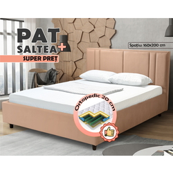 Кровать с матрасом Charmbed Confort Bianca London 03 Beige + Saltconfort Classic Ortopedic 160х200/20 Thumb