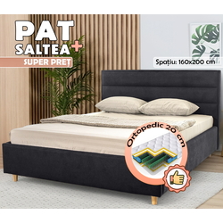 Кровать с матрасом Charmbed Confort Lider Balaton 96 Graphite + Saltconfort Classic Ortopedic 160х200/20 Thumb