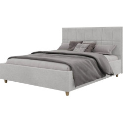 Pat cu saltea Charmbed Confort Malvina Modern Glow 15 Light Grey/Walnut + Saltconfort Classic Ortopedic 140х200/20 Thumb