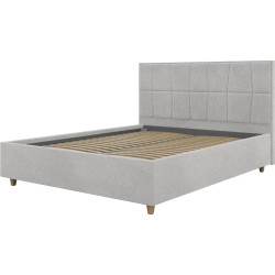 Pat cu saltea Charmbed Confort Malvina Modern Glow 15 Light Grey/Walnut + Saltconfort Classic Ortopedic 140х200/20 Thumb