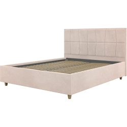 Кровать с матрасом Charmbed Confort Malvina Modern Velluto 02 Beige/Walnut + Saltconfort Classic Ortopedic 140х200/20 Thumb