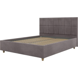 Pat cu saltea Charmbed Confort Malvina Modern Velluto 16 Grey/Walnut + Saltconfort Classic Ortopedic 160х200/20 Thumb