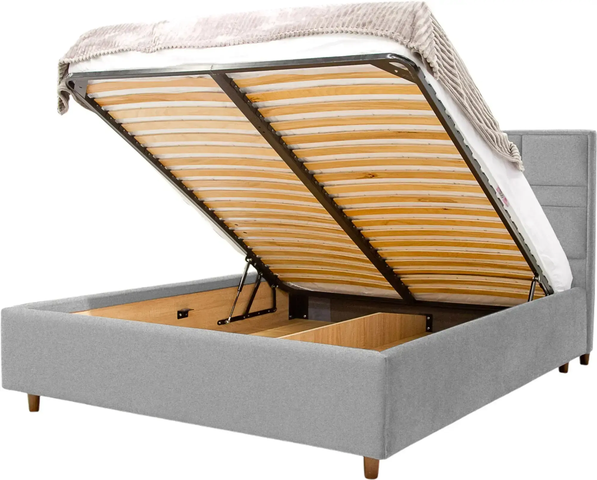 Кровать с матрасом Charmbed Confort Maria Modern Glow 15 Light Grey/Walnut + Saltconfort Classic Ortopedic 140х200/20