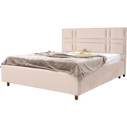 Кровать с матрасом Charmbed Confort Maria Modern Velluto 02 Beige/Walnut + Saltconfort Classic Ortopedic 140х200/20 Thumb