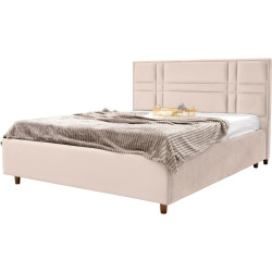 Кровать с матрасом Charmbed Confort Maria Modern Velluto 02 Beige/Walnut + Saltconfort Classic Ortopedic 160х200/20 Thumb