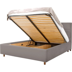 Pat cu saltea Charmbed Confort Maria Modern Velluto 15 Silver/Walnut + Saltconfort Classic Ortopedic 140х200/20 Thumb