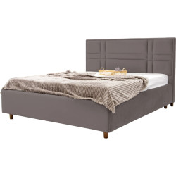 Pat cu saltea Charmbed Confort Maria Modern Velluto 16 Grey/Walnut + Saltconfort Classic Ortopedic 160х200/20 Thumb