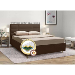 Pat cu saltea Charmbed Confort Olivia Balaton 28 Brown + Saltconfort Classic Ortopedic 160х200/20