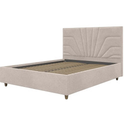 Pat cu saltea Charmbed Confort Oxana Modern Glow 03 Fossil/Walnut + Saltconfort Classic Ortopedic 140х200/20 Thumb