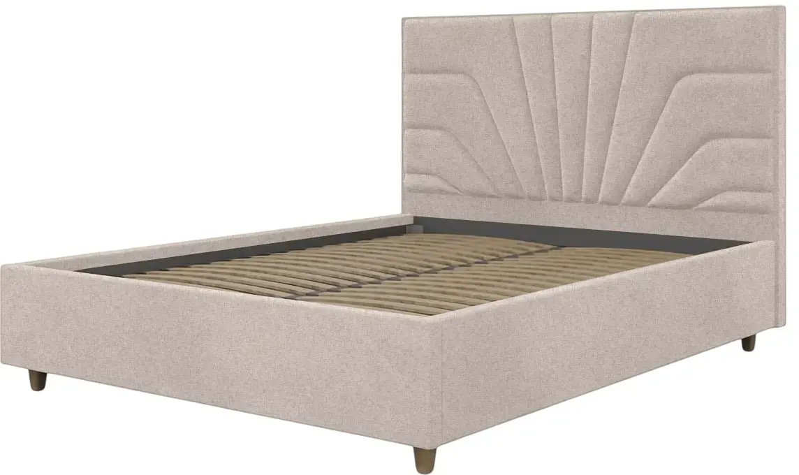 Pat cu saltea Charmbed Confort Oxana Modern Glow 03 Fossil/Walnut + Saltconfort Classic Ortopedic 140х200/20